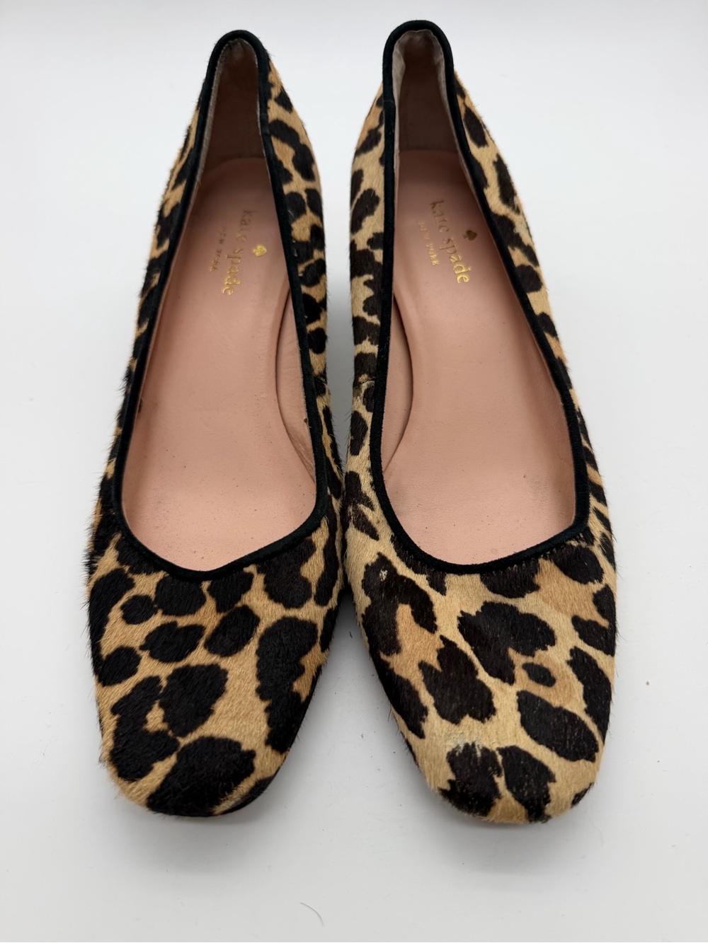 kate spade Leopard-Print Pony Hair Ballet Flats in Tan and Black